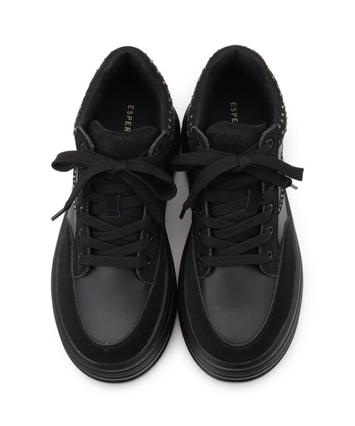 ESPERANZA（エスペランサ）の「きゅんフィットインソールラインストーンスニーカー（スニーカー・レディース・アイボリー/ブラック/ピンク系/ブラック×ホワイト・LL/L/M/S）」の16枚目の写真