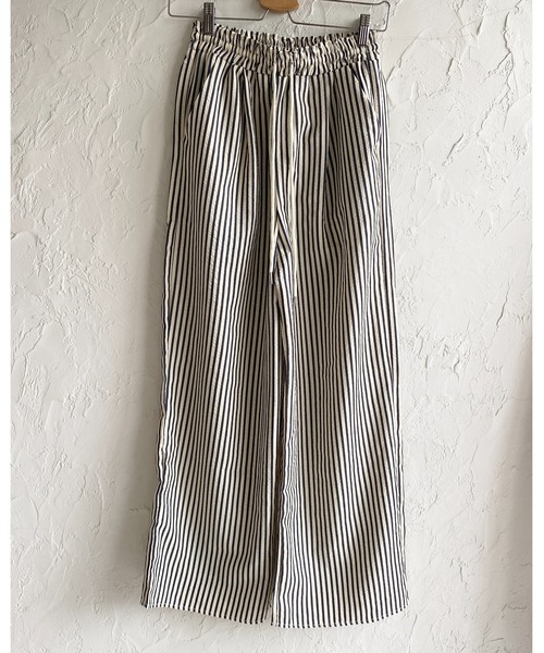 She's Closet(シーズクローゼット)の「コットンタッチ ストレート セミワイド ストライプパンツ イージーパンツ(その他パンツ・レディース・グリーン/ネイビー/ブラック/ブルー/グレー/ブラウン・FREE)」の15枚目の写真