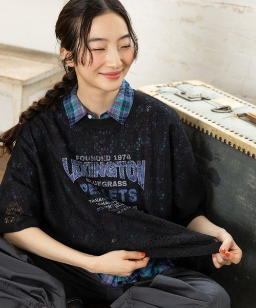 niko and...（ニコアンド）の「レースプリントアソートTシャツ（Tシャツ/カットソー・レディース・オフホワイト/ブラック/アイボリー・LARGE/MEDIUM）」の15枚目の写真