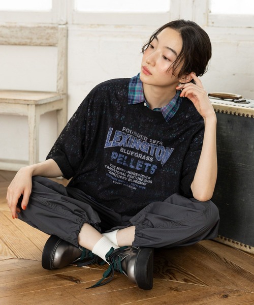 niko and...（ニコアンド）の「レースプリントアソートTシャツ（Tシャツ/カットソー・レディース・オフホワイト/ブラック/アイボリー・LARGE/MEDIUM）」の13枚目の写真