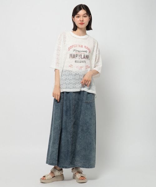 niko and...（ニコアンド）の「レースプリントアソートTシャツ（Tシャツ/カットソー・レディース・オフホワイト/ブラック/アイボリー・LARGE/MEDIUM）」の12枚目の写真