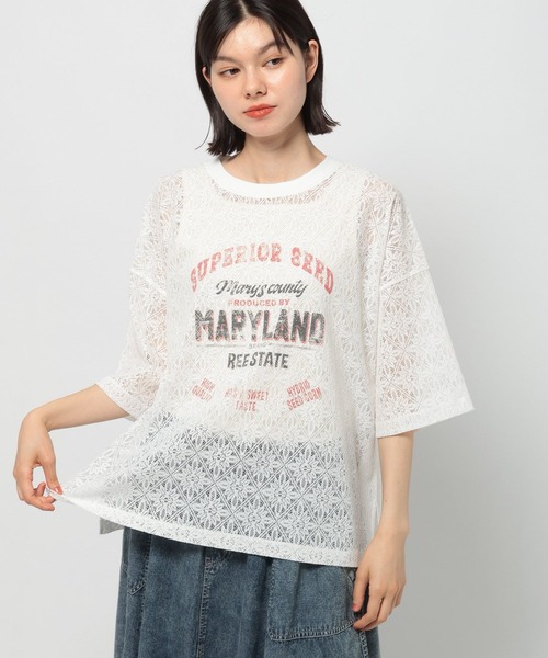 niko and...（ニコアンド）の「レースプリントアソートTシャツ（Tシャツ/カットソー・レディース・オフホワイト/ブラック/アイボリー・LARGE/MEDIUM）」の9枚目の写真