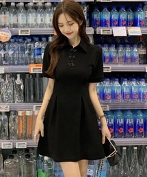 urge：（アージコロン ）の「【URGE：】チャイナボタン ミニ丈 ポロシャツ ワンピース（ワンピース）」