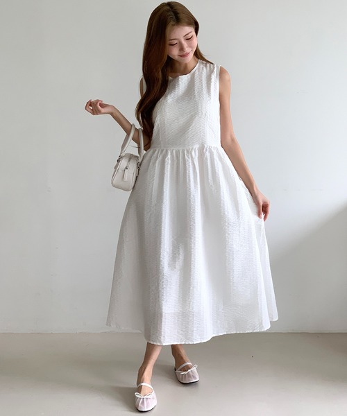 MINS MINIS(ミンスミニス)の「ノースリーブAラインワンピース(ワンピース・レディース・アイボリー/ブラック・FREE)」の7枚目の写真