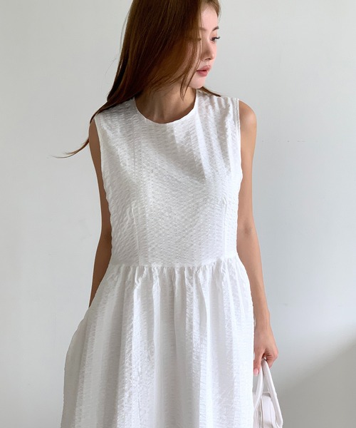 MINS MINIS(ミンスミニス)の「ノースリーブAラインワンピース(ワンピース・レディース・アイボリー/ブラック・FREE)」の8枚目の写真