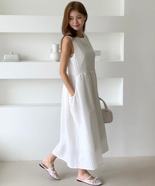 MINS MINIS(ミンスミニス)の「ノースリーブAラインワンピース(ワンピース・レディース・アイボリー/ブラック・FREE)」の17枚目の写真