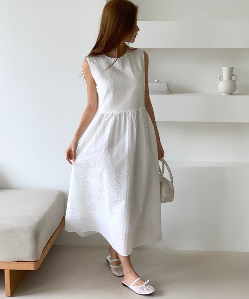 MINS MINIS(ミンスミニス)の「ノースリーブAラインワンピース(ワンピース・レディース・アイボリー/ブラック・FREE)」の19枚目の写真