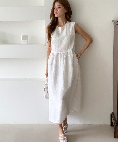 MINS MINIS(ミンスミニス)の「ノースリーブAラインワンピース(ワンピース・レディース・アイボリー/ブラック・FREE)」の22枚目の写真