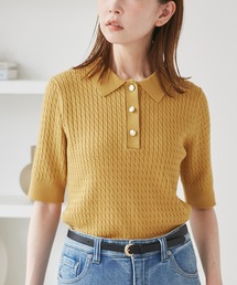 ROPE' PICNIC | ミニケーブルハーフスリーブニットポロシャツ(ポロシャツ)