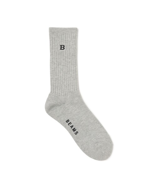 BEAMS(ビームス)の「Bロゴ クルーソックス(ソックス/靴下・メンズ・グレー/ネイビー/ホワイト/ブラック・ONE SIZE)」の4枚目の写真