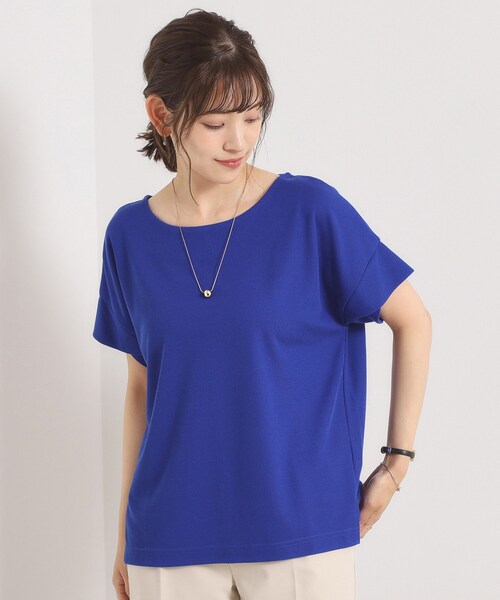 ITS'DEMO（イッツデモ）の「【接触冷感／吸水速乾／洗濯機OK】サカリバ袖タックプルオーバー（Tシャツ/カットソー・レディース・ブルーグリーン/ライトイエロー系/ピンク/レッド系1/オフホワイト/サックスブルー/オリーブ/ブラック/ナチュラル/ブルー・00）」の7枚目の写真