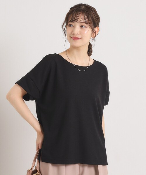 ITS'DEMO（イッツデモ）の「【接触冷感／吸水速乾／洗濯機OK】サカリバ袖タックプルオーバー（Tシャツ/カットソー・レディース・ブルーグリーン/ライトイエロー系/ピンク/レッド系1/オフホワイト/サックスブルー/オリーブ/ブラック/ナチュラル/ブルー・00）」の3枚目の写真