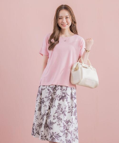 ITS'DEMO（イッツデモ）の「【接触冷感／吸水速乾／洗濯機OK】サカリバ袖タックプルオーバー（Tシャツ/カットソー・レディース・ブルーグリーン/ライトイエロー系/ピンク/レッド系1/オフホワイト/サックスブルー/オリーブ/ブラック/ナチュラル/ブルー・00）」の14枚目の写真