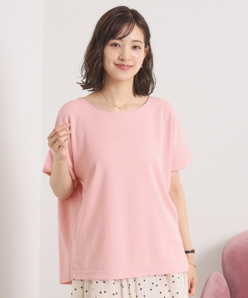 ITS'DEMO（イッツデモ）の「【接触冷感／吸水速乾／洗濯機OK】サカリバ袖タックプルオーバー（Tシャツ/カットソー・レディース・ブルーグリーン/ライトイエロー系/ピンク/レッド系1/オフホワイト/サックスブルー/オリーブ/ブラック/ナチュラル/ブルー・00）」の22枚目の写真