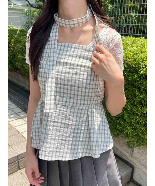 WC（ダブル シー）の「《2点セット》チョーカーセットチェックキャミソール（その他トップス・レディース・ブラック/ホワイト・FREE）」の11枚目の写真