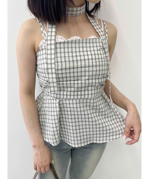 WC（ダブル シー）の「《2点セット》チョーカーセットチェックキャミソール（その他トップス・レディース・ブラック/ホワイト・FREE）」の16枚目の写真