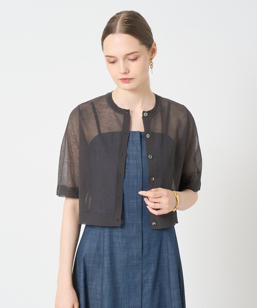 ハーフスリーブシアークルー カーディガン（カーディガン/ボレロ