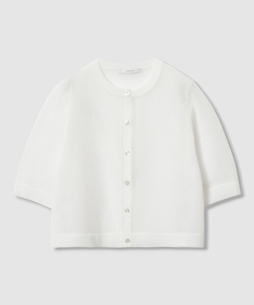 ANAYI(アナイ)の「ハーフスリーブシアークルー カーディガン(カーディガン/ボレロ・レディース・レッド/ホワイト/チャコールグレー/ブラック・38/36)」の20枚目の写真