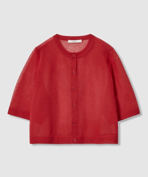 ANAYI(アナイ)の「ハーフスリーブシアークルー カーディガン(カーディガン/ボレロ・レディース・レッド/ホワイト/チャコールグレー/ブラック・38/36)」の21枚目の写真