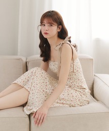 fupel(t؃)flower pattern ribbon cami onepiece / ԕ{L~s[X(s[X)