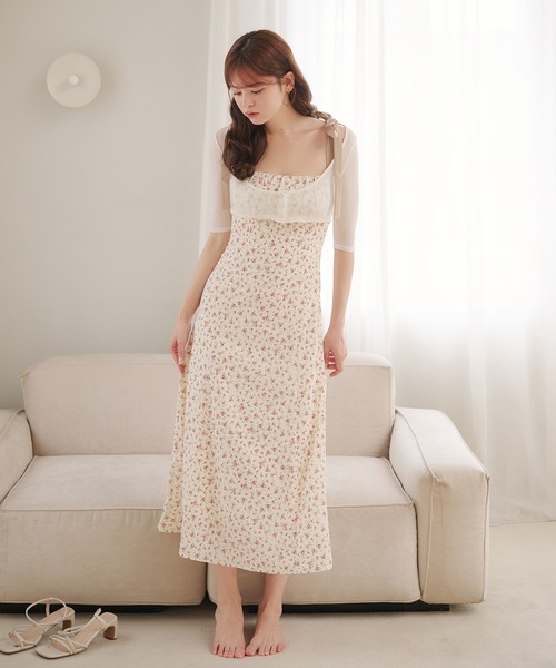 ワンピース HIAND Flower frill cami OP ワンピース HIAND Flower frill cami OP ワンピース HIAND