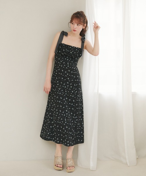 23SS bonjour diary キャミ ワンピース 花柄 リボン 12y 23SS bonjour diary キャミ ワンピース 花柄 リボン 12y - メルカリ