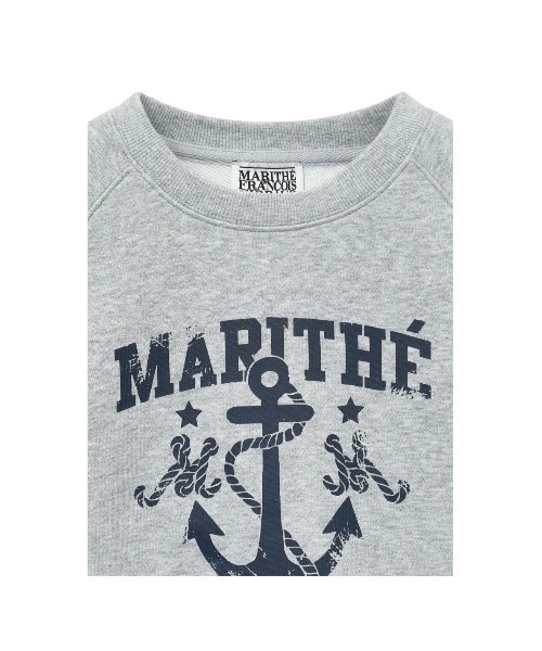 カジュアル マリテフランソワジルボー ボーダー切替デザインレーヨンTシャツ 青白S 【レディース】 Marithe + Francois Girbaud マリテフランソワジルボー ニットT