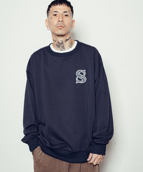 Subciety（サブサエティ）の「Paisley patched sweatshirt（スウェット・メンズ・アッシュグレー/ブラック/ネイビー・SMALL/MEDIUM/LARGE/X-LARGE）」の11枚目の写真