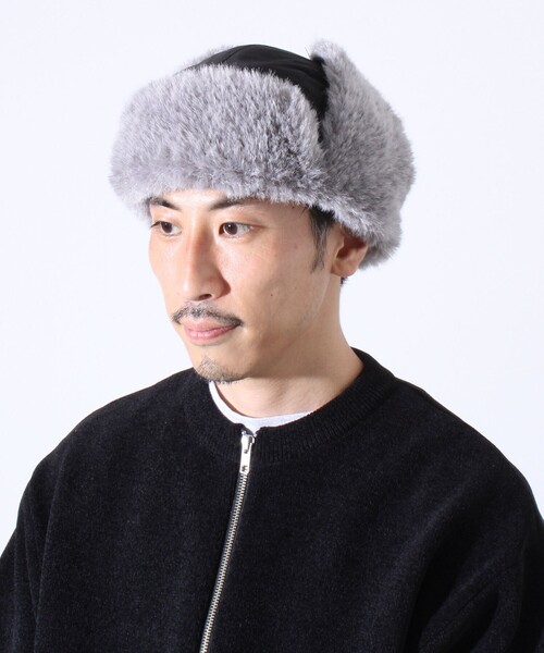 GLOSTER（グロスター）の「【GLOSTER/グロスター】フライトキャップ 2WAY ナイロン/デニム（キャップ・メンズ・チャコールグレー/ブラック/オリーブ/インディゴブルー・FREE）」の3枚目の写真