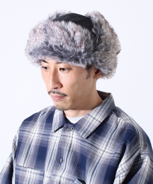 GLOSTER（グロスター）の「【GLOSTER/グロスター】フライトキャップ 2WAY ナイロン/デニム（キャップ・メンズ・チャコールグレー/ブラック/オリーブ/インディゴブルー・FREE）」の6枚目の写真