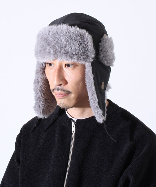 GLOSTER（グロスター）の「【GLOSTER/グロスター】フライトキャップ 2WAY ナイロン/デニム（キャップ・メンズ・チャコールグレー/ブラック/オリーブ/インディゴブルー・FREE）」の7枚目の写真