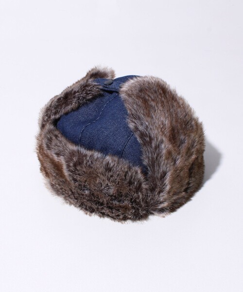 GLOSTER（グロスター）の「【GLOSTER/グロスター】フライトキャップ 2WAY ナイロン/デニム（キャップ・メンズ・チャコールグレー/ブラック/オリーブ/インディゴブルー・FREE）」の10枚目の写真