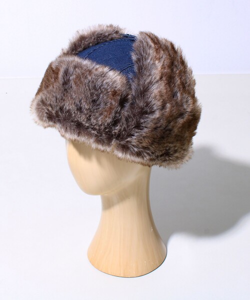 GLOSTER（グロスター）の「【GLOSTER/グロスター】フライトキャップ 2WAY ナイロン/デニム（キャップ・メンズ・チャコールグレー/ブラック/オリーブ/インディゴブルー・FREE）」の12枚目の写真