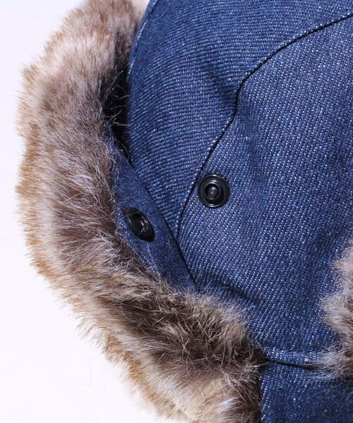 GLOSTER（グロスター）の「【GLOSTER/グロスター】フライトキャップ 2WAY ナイロン/デニム（キャップ・メンズ・チャコールグレー/ブラック/オリーブ/インディゴブルー・FREE）」の14枚目の写真