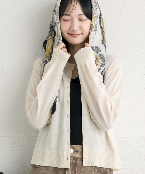 RETRO GIRL（レトロガール）の「クルーネックチビ釦カーデ（カーディガン/ボレロ・レディース・ブラック/ブラウン/イエロー/ピンク/ナチュラル・FREE）」の17枚目の写真