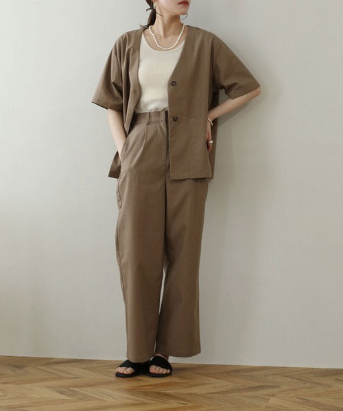NOAHL(ノアル)の「【NOAHL】リネンノーカラージャケット(ノーカラージャケット・レディース・キナリ/ブラウン/ブラック・FREE)」の12枚目の写真