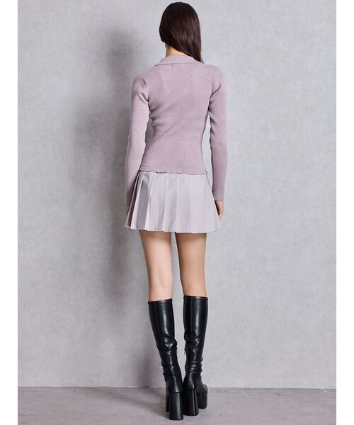 GYDA(ジェイダ)の「Mix material プリーツスカートニットワンピース(ワンピース・レディース・グレー/ブラック/ピンク・FREE)」の18枚目の写真
