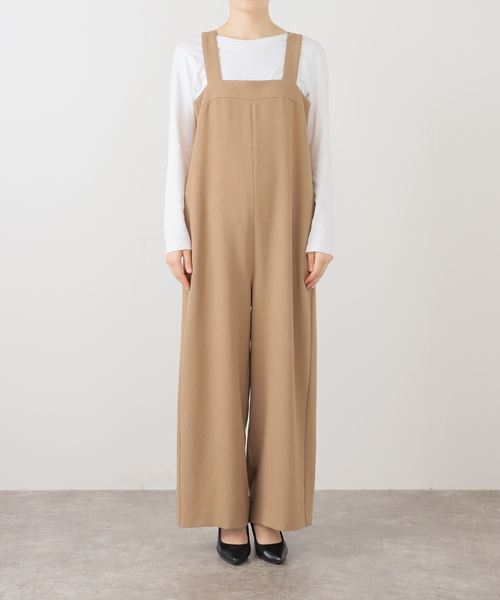 SLOBE IENA(スローブイエナ)の「ジョーゼットリラックスサロペット(サロペット/オーバーオール・レディース・チャコールグレー/キャメル・FREE)」の2枚目の写真