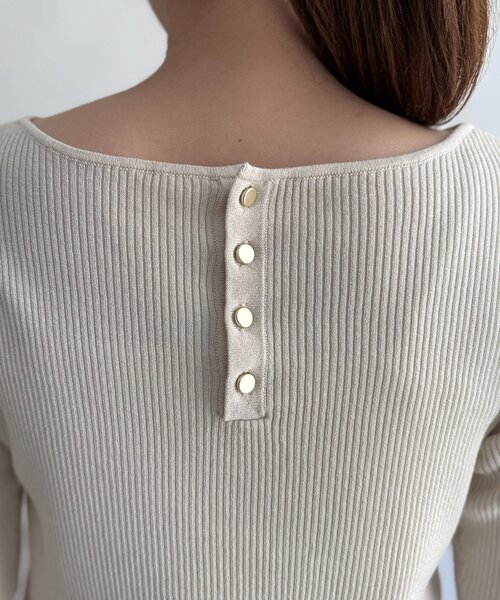 Chez toi（シェトワ）の「前後2WAY5分袖キーネックリブニット（ニット/セーター・レディース・ブラウン/ブラック/アイボリー/イエロー・FREE）」の18枚目の写真