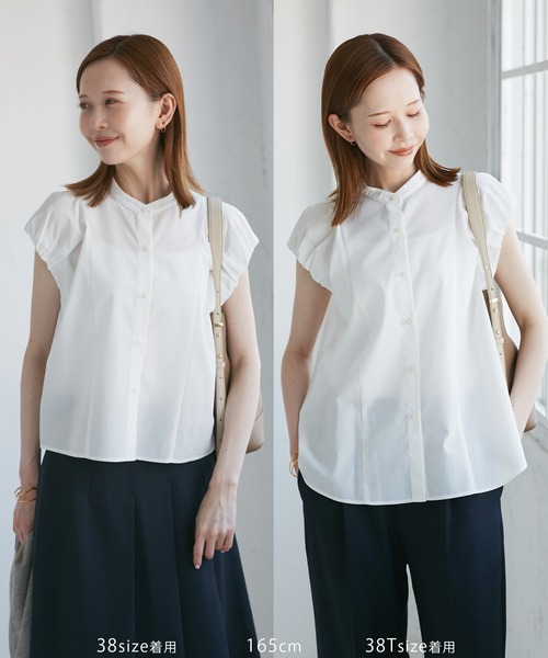 ROPE' PICNIC（ロペピクニック）の「着丈が選べるバルーンスリーブシャツブラウス/イージーケア（シャツ/ブラウス・レディース・オフホワイト/ブラック/キャメル・38/T38）」の2枚目の写真