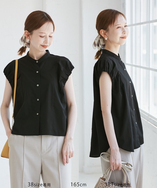 ROPE' PICNIC（ロペピクニック）の「着丈が選べるバルーンスリーブシャツブラウス/イージーケア（シャツ/ブラウス・レディース・オフホワイト/ブラック/キャメル・38/T38）」の3枚目の写真