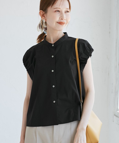 ROPE' PICNIC（ロペピクニック）の「着丈が選べるバルーンスリーブシャツブラウス/イージーケア（シャツ/ブラウス・レディース・オフホワイト/ブラック/キャメル・38/T38）」の6枚目の写真