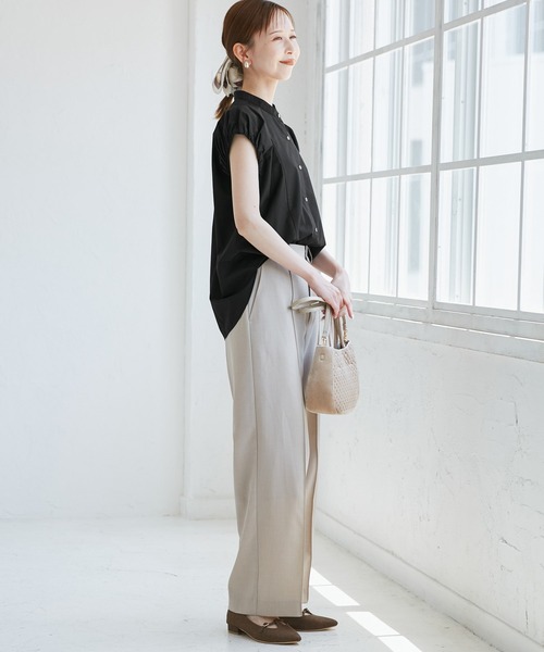 ROPE' PICNIC（ロペピクニック）の「着丈が選べるバルーンスリーブシャツブラウス/イージーケア（シャツ/ブラウス・レディース・オフホワイト/ブラック/キャメル・38/T38）」の14枚目の写真