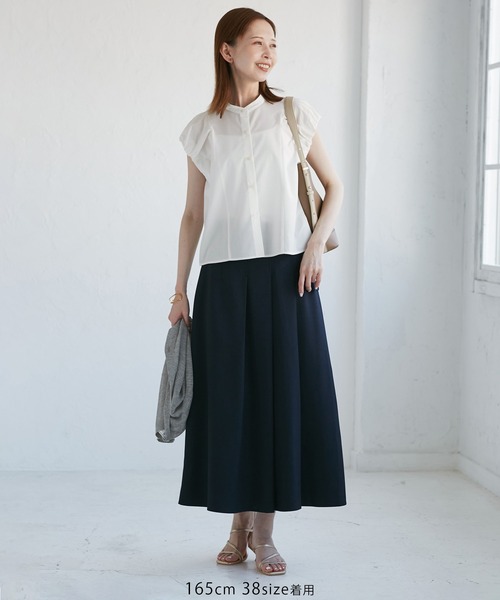 ROPE' PICNIC（ロペピクニック）の「着丈が選べるバルーンスリーブシャツブラウス/イージーケア（シャツ/ブラウス・レディース・オフホワイト/ブラック/キャメル・38/T38）」の17枚目の写真