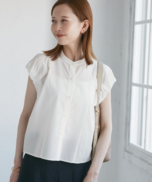 ROPE' PICNIC（ロペピクニック）の「着丈が選べるバルーンスリーブシャツブラウス/イージーケア（シャツ/ブラウス・レディース・オフホワイト/ブラック/キャメル・38/T38）」の16枚目の写真