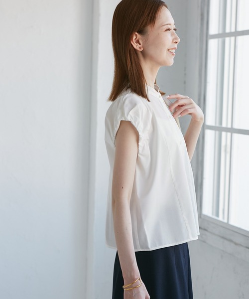 ROPE' PICNIC（ロペピクニック）の「着丈が選べるバルーンスリーブシャツブラウス/イージーケア（シャツ/ブラウス・レディース・オフホワイト/ブラック/キャメル・38/T38）」の15枚目の写真