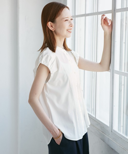 ROPE' PICNIC（ロペピクニック）の「着丈が選べるバルーンスリーブシャツブラウス/イージーケア（シャツ/ブラウス・レディース・オフホワイト/ブラック/キャメル・38/T38）」の19枚目の写真