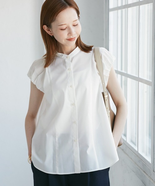 ROPE' PICNIC（ロペピクニック）の「着丈が選べるバルーンスリーブシャツブラウス/イージーケア（シャツ/ブラウス・レディース・オフホワイト/ブラック/キャメル・38/T38）」の20枚目の写真