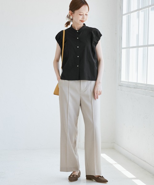 ROPE' PICNIC（ロペピクニック）の「着丈が選べるバルーンスリーブシャツブラウス/イージーケア（シャツ/ブラウス・レディース・オフホワイト/ブラック/キャメル・38/T38）」の9枚目の写真