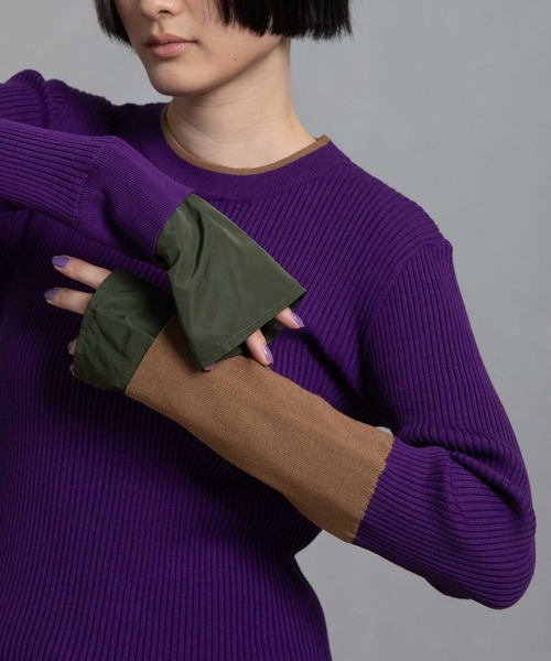 MARECHAL TERRE（マルシャルテル）の「カラーリブニット（ニット/セーター・レディース・パープル/アイボリー/グレー/レッド/ブラック・MEDIUM）」の4枚目の写真